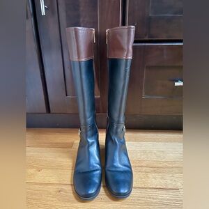 MK Michael Kors Black and Brown Leather Boots 7